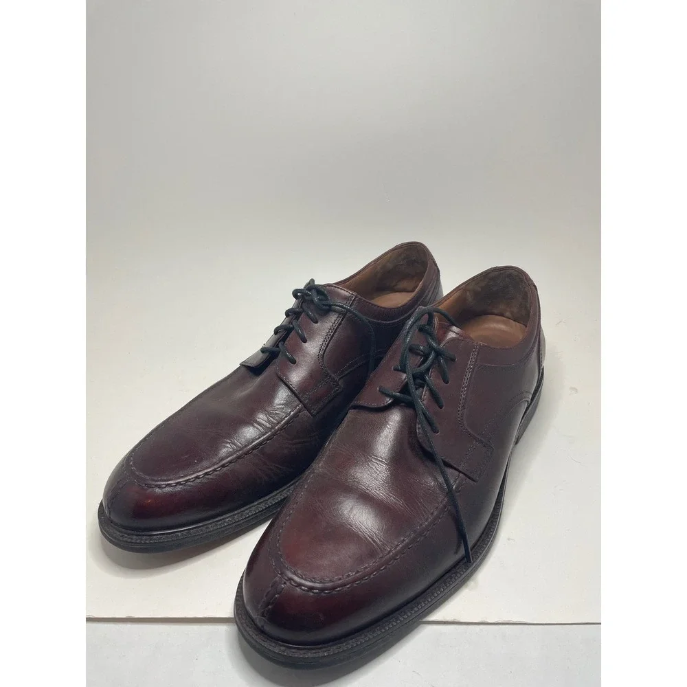 Johnston & Murphy Men XC4 Dress Shoes 10 M Brown Sheepskin Apron Toe Derby Lace